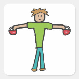 Pegatina Cuadrada Kettlebell