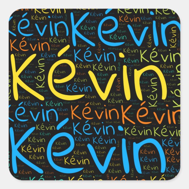 Pegatina Cuadrada Kevin (Anverso)