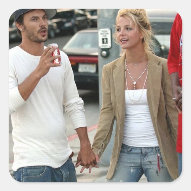 Pegatina Cuadrada Kevin Ferdeline & Britney Spears Sticker (Anverso)