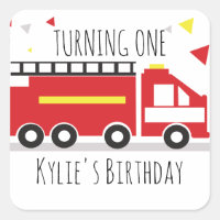Kids Firetruck Diversión Confetti Nombre de cumple