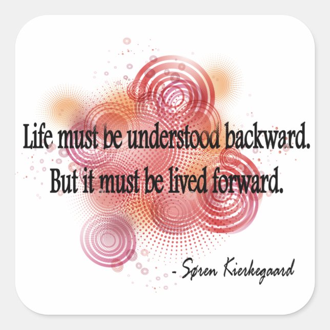Pegatina Cuadrada Kierkegaard (Anverso)
