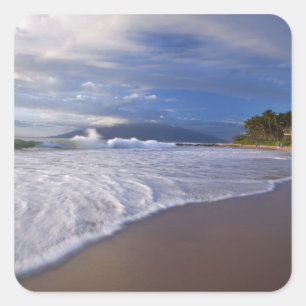 Pegatina Cuadrada Kihei Beach, Maui, Hawaii, Estados Unidos