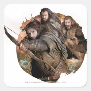 Pegatina Cuadrada Kili, THORIN OAKENSHIELD™, and Fili