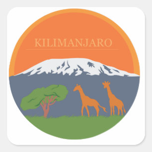 Pegatina Cuadrada Kilimanjaro