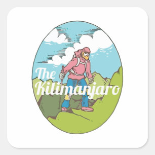 Pegatina Cuadrada Kilimanjaro