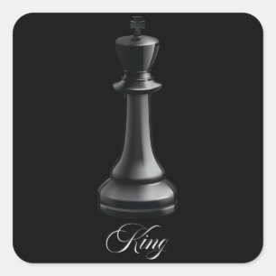 Pegatina Cuadrada King Chess Piece Halloween Disfraces de ajedrez Lo