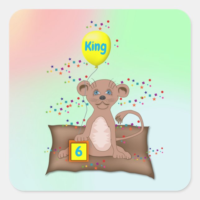 Pegatina Cuadrada King Cub (Anverso)