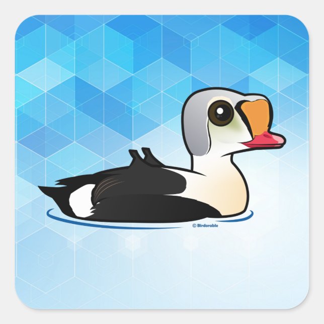 Pegatina Cuadrada King Eider Birdorable (Anverso)