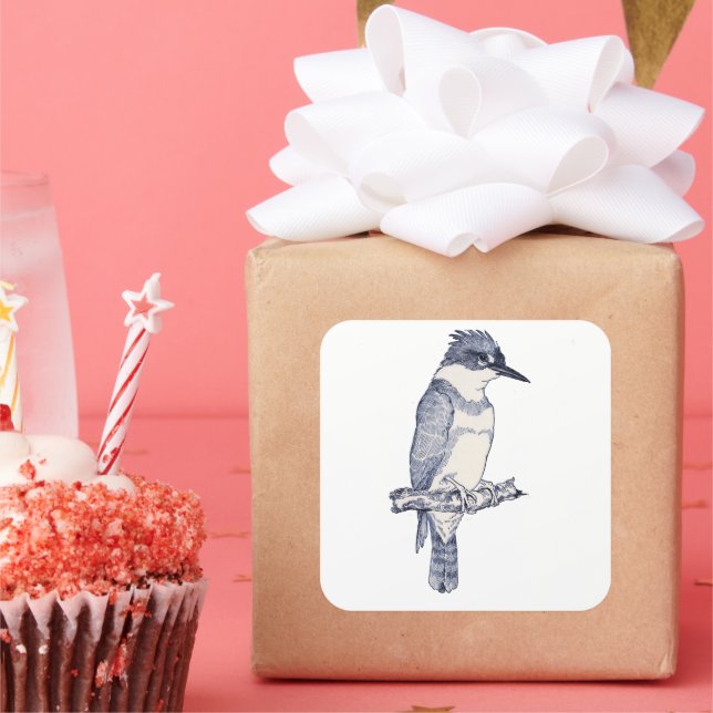 PEGATINA CUADRADA KINGFISHER BIRD (Fiesta)