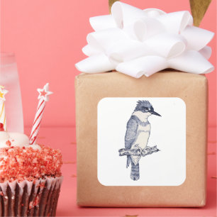 PEGATINA CUADRADA KINGFISHER BIRD