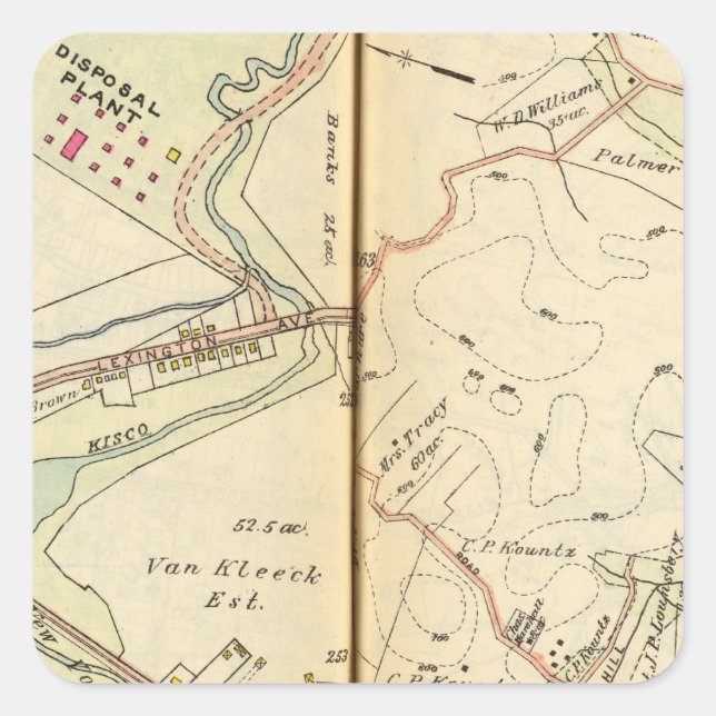 Pegatina Cuadrada Kisco, Nueva York 2 (Anverso)