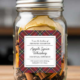 Pegatina Cuadrada Kit clásico de infusión de cócteles para el feriad