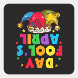 Pegatina Cuadrada Kit de bromas divertidas del Día de los Inocentes 