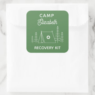 Pegatina Cuadrada Kit de Recuperación Personalizado para Despedida d