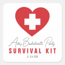Kit de supervivencia Favor personalizado Sticker c