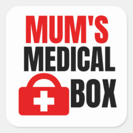 Pegatina Cuadrada Kit médico para madres