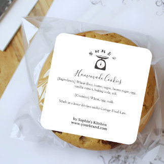 Pegatina Cuadrada Kitchen Scale Minimalist Bakery Ingredient Product