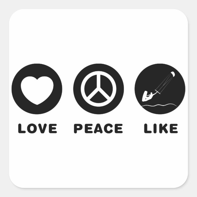 Pegatina Cuadrada Kite Surfing (Anverso)