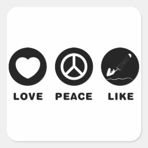 Pegatina Cuadrada Kite Surfing