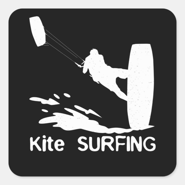 Pegatina Cuadrada Kite Surfing Water Sports Surfing Kits (Anverso)