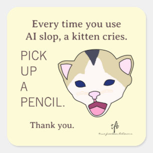 Pegatina Cuadrada #KittensAgainstAISlop Yo