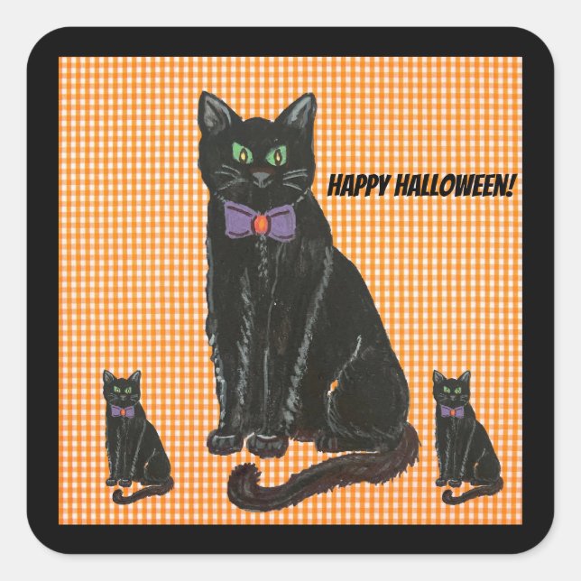 Pegatina Cuadrada Kitty, Kitty, Kitty Pillow (Anverso)