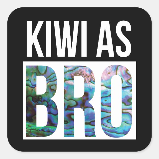 PEGATINA CUADRADA KIWI COMO SALUDO DE HERMANO PAUA (Anverso)