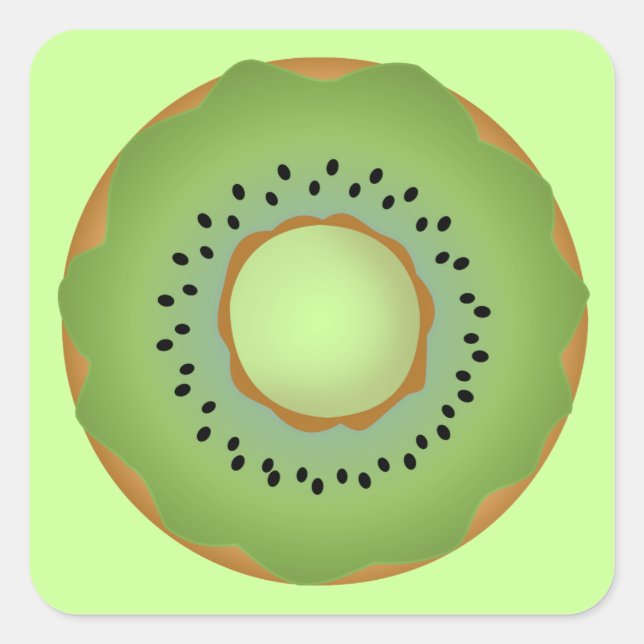 Pegatina Cuadrada kiwi donut (Anverso)