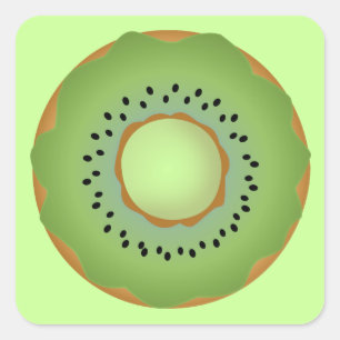 Pegatina Cuadrada kiwi donut