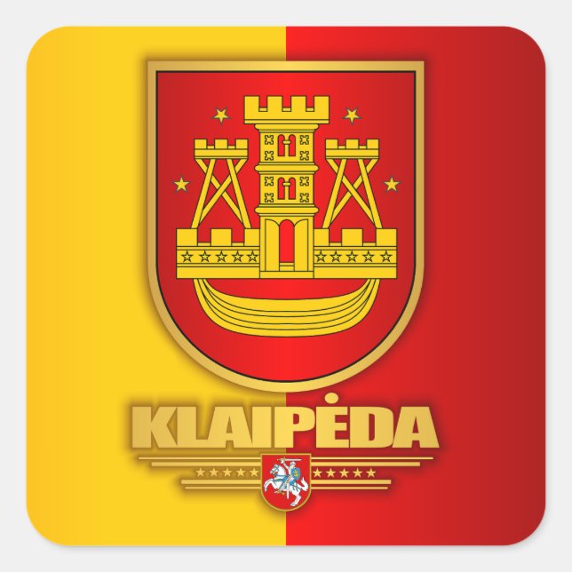 Pegatina Cuadrada Klaipeda (Anverso)