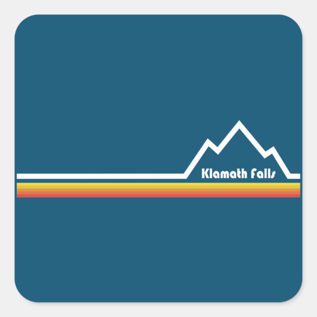 Pegatina Cuadrada Klamath Falls Oregon (Anverso)