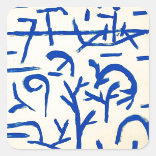 Pegatina Cuadrada Klee - Barcos en la inundación