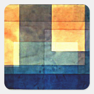 Pegatina Cuadrada Klee - Casa en el agua