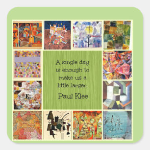 Pegatina Cuadrada Klee - Collage colorido