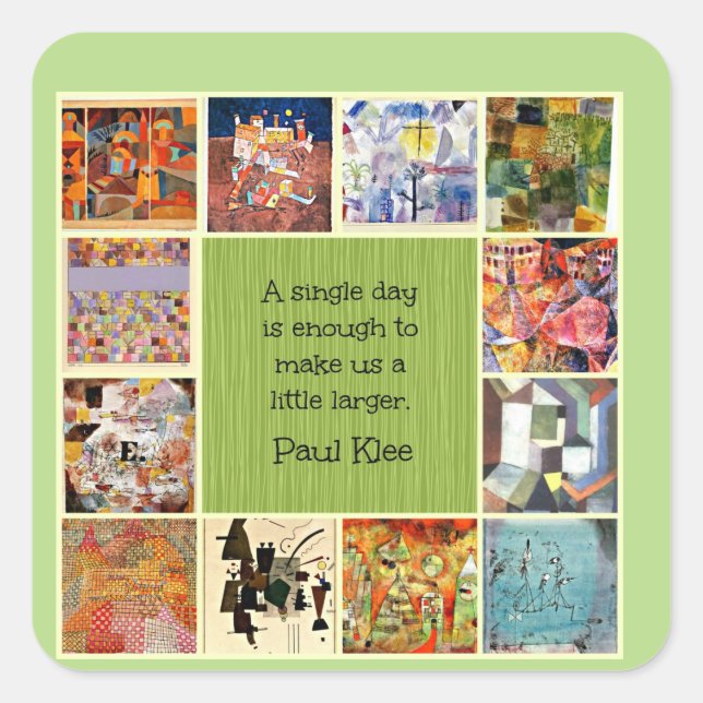 Pegatina Cuadrada Klee - Collage colorido (Anverso)