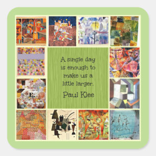 Pegatina Cuadrada Klee - Collage Colorido