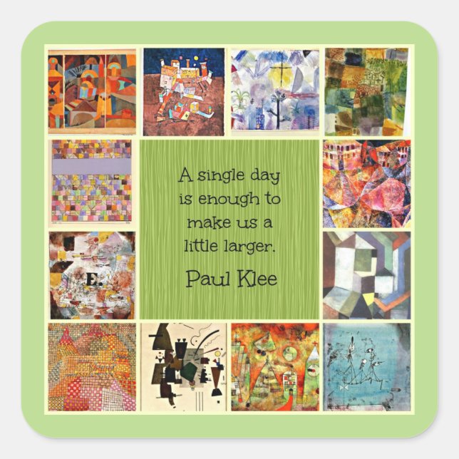 Pegatina Cuadrada Klee - Collage Colorido (Anverso)