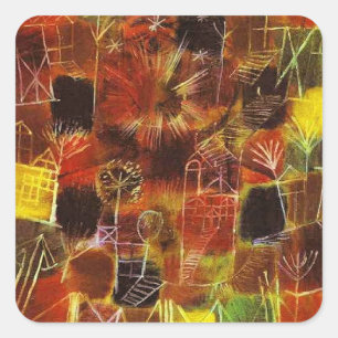 Pegatina Cuadrada Klee - Composición Cósmica
