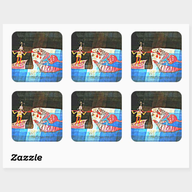 Pegatina Cuadrada Klee - El Marero, (Hoja)