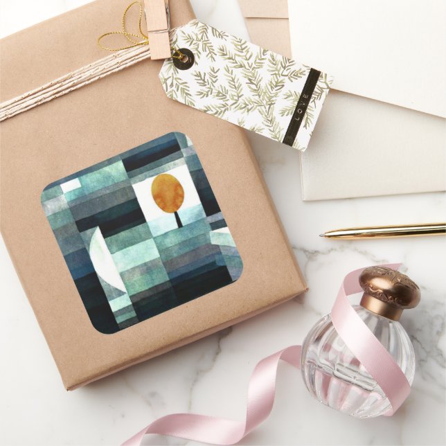 Pegatina Cuadrada Klee - El mensajero de otoño (Regalar)