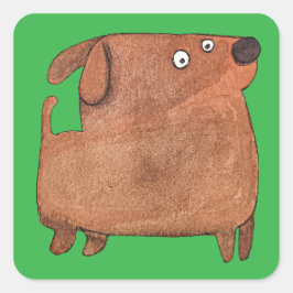 Pegatina Cuadrada Kleiner Hund