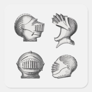 Pegatina Cuadrada Knight Helmets