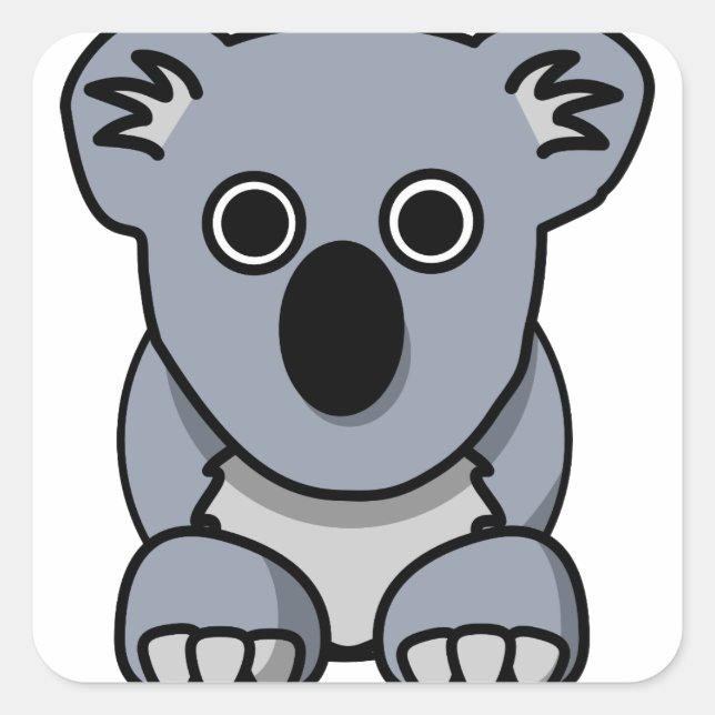 Pegatina Cuadrada koala (Anverso)