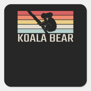 Pegatina Cuadrada Koala Bear Retro