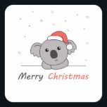 Pegatina Cuadrada Koala Christmas Snow Winter Animals Koalas<br><div class="desc">The Koala for Christmas with fairy lights. Funny animals with gifts and snow to the holidays. Also funny for Christmas in July. Koalas are sweet animals and perfect for Christmas.</div>