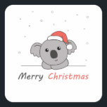 Pegatina Cuadrada Koala Christmas Snow Winter Animals Koalas<br><div class="desc">The Koala for Christmas with fairy lights. Funny animals with gifts and snow to the holidays. Also funny for Christmas in July. Koalas are sweet animals and perfect for Christmas.</div>