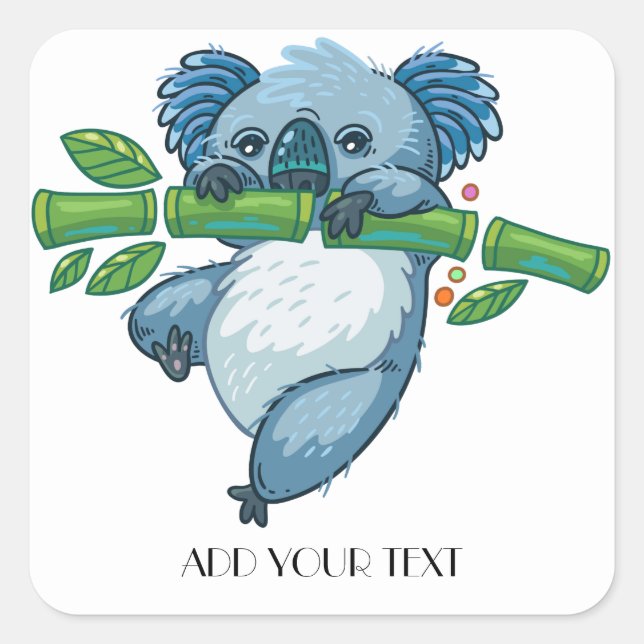Pegatina Cuadrada Koala Cuties (Anverso)
