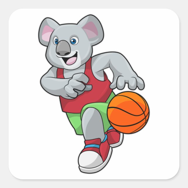 Pegatina Cuadrada Koala en Basketball Sports (Anverso)