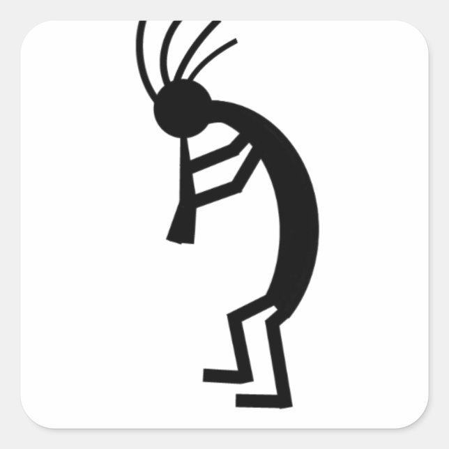 Pegatina Cuadrada Kokopelli (Anverso)