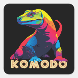 Pegatina Cuadrada Komodo Dragon